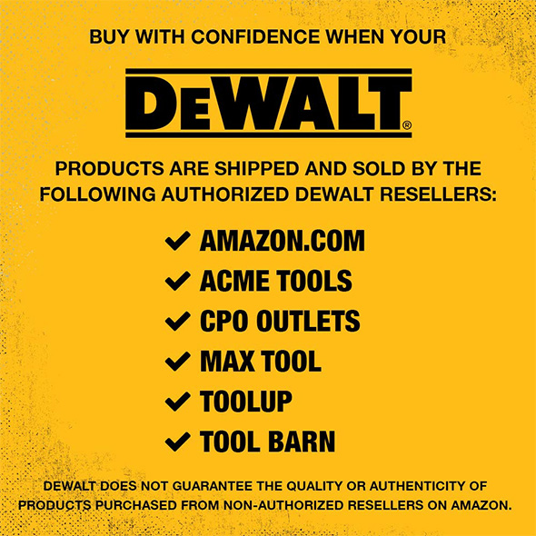 Dewalt Reseller Confidence Notice on Amazon