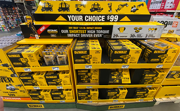 Dewalt Atomic Cordless Power Tool Display Home Depot 2021 Black Friday Deals