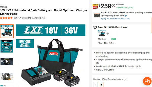 Makita Fathers Day promo at Home Depot 2024