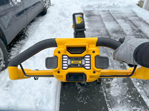 Dewalt Cordless Snowblower Clearing Driveway