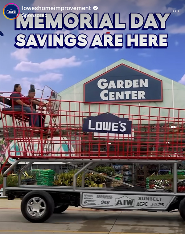 Lowes Memorial Day Savings 2025 Social Media Post